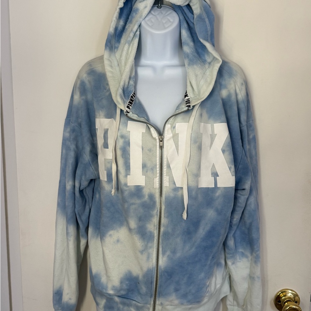 PINK Blue Tie-Dye Hoodie